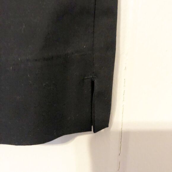 Ann Taylor The Cotton Crop Size 10 Black Mid Rise Slim Leg Slit Button Zip NWT - Picture 3 of 7